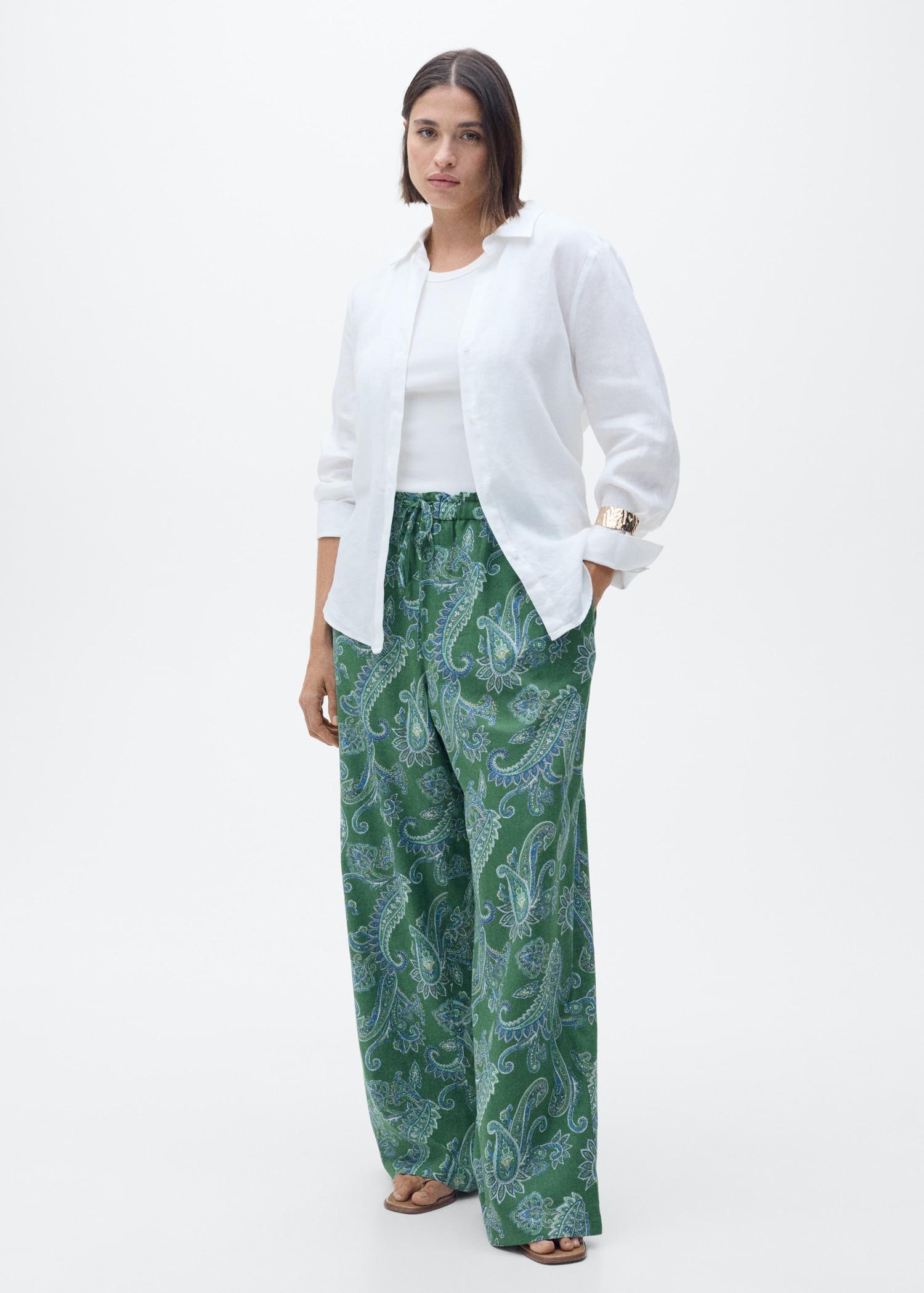 Paisley-print pants - Women | MANGO USA Product Image