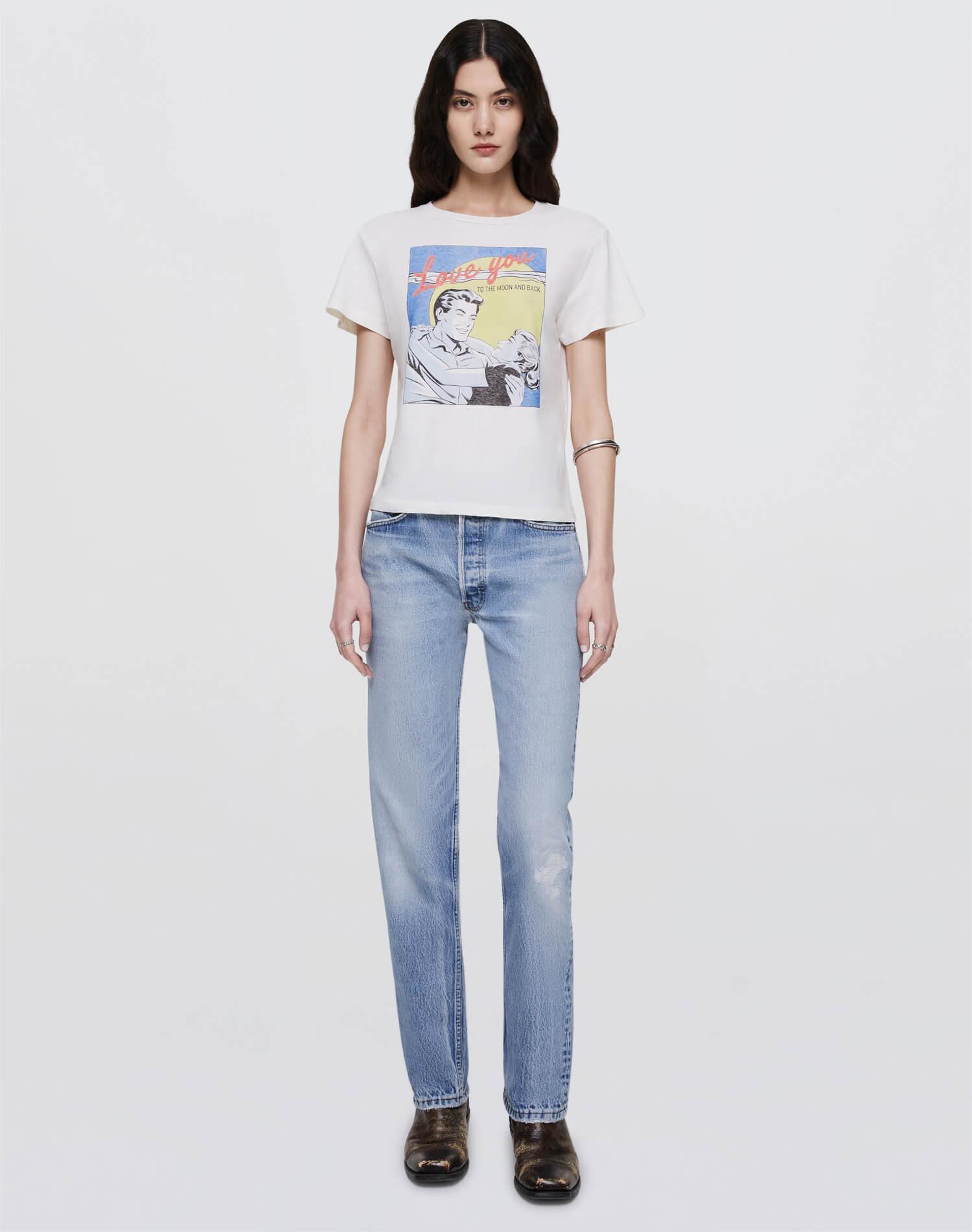 Classic "To The Moon" Tee - Vintage White Female Product Image