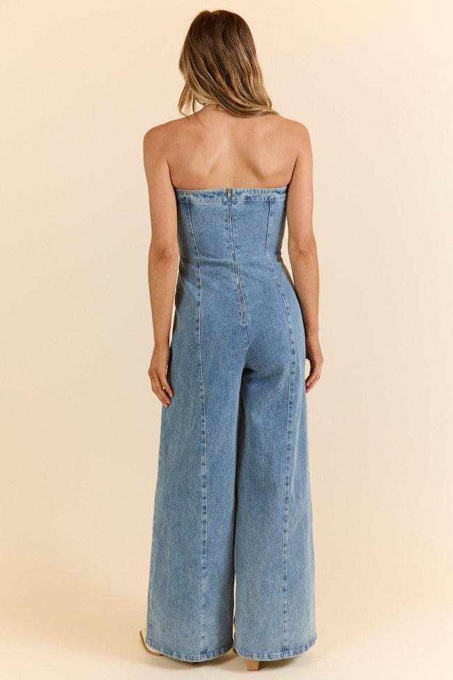 Nashville Nights Corset Denim Jumpsuit SALE Product Image