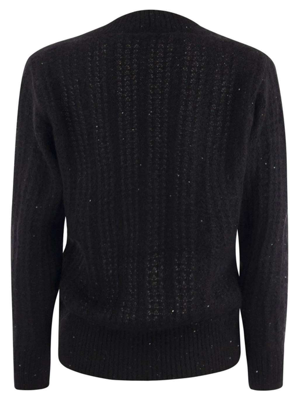 FABIANA FILIPPI Ribbed Knit Cardigan In Black Product Image