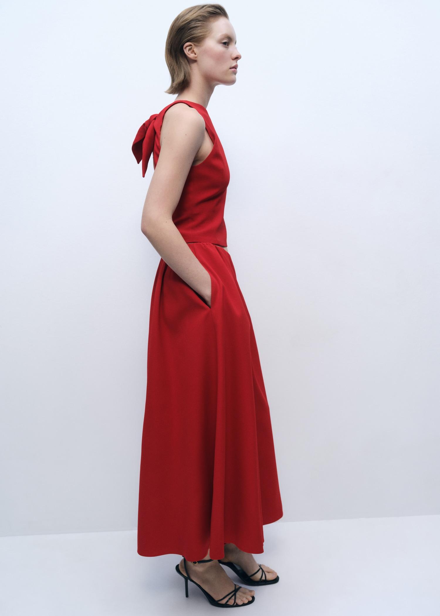 Long skirt with gathered waist - Women | MANGO USA Product Image