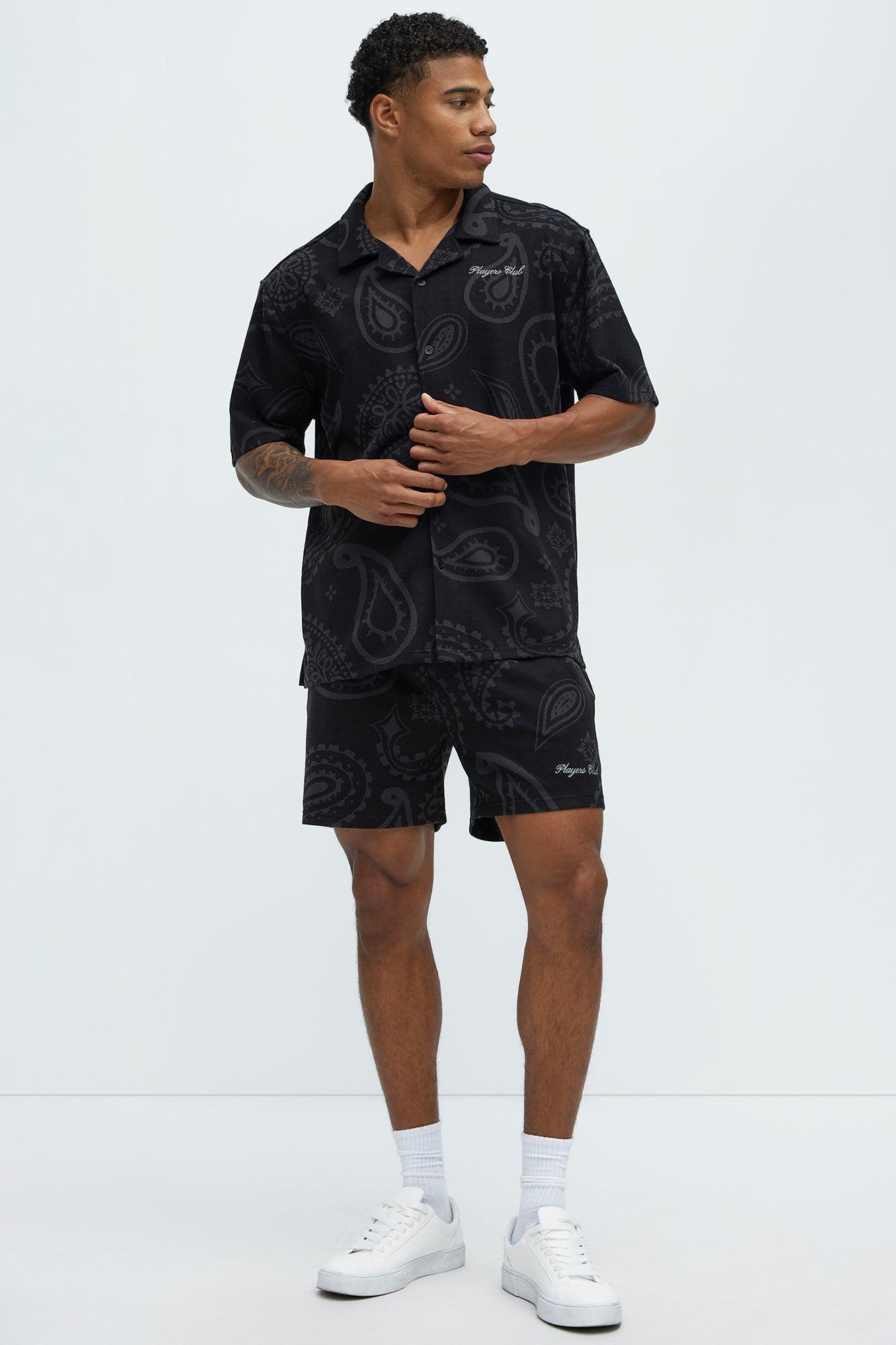 Heritage Paisley Relaxed Shorts - Black Product Image
