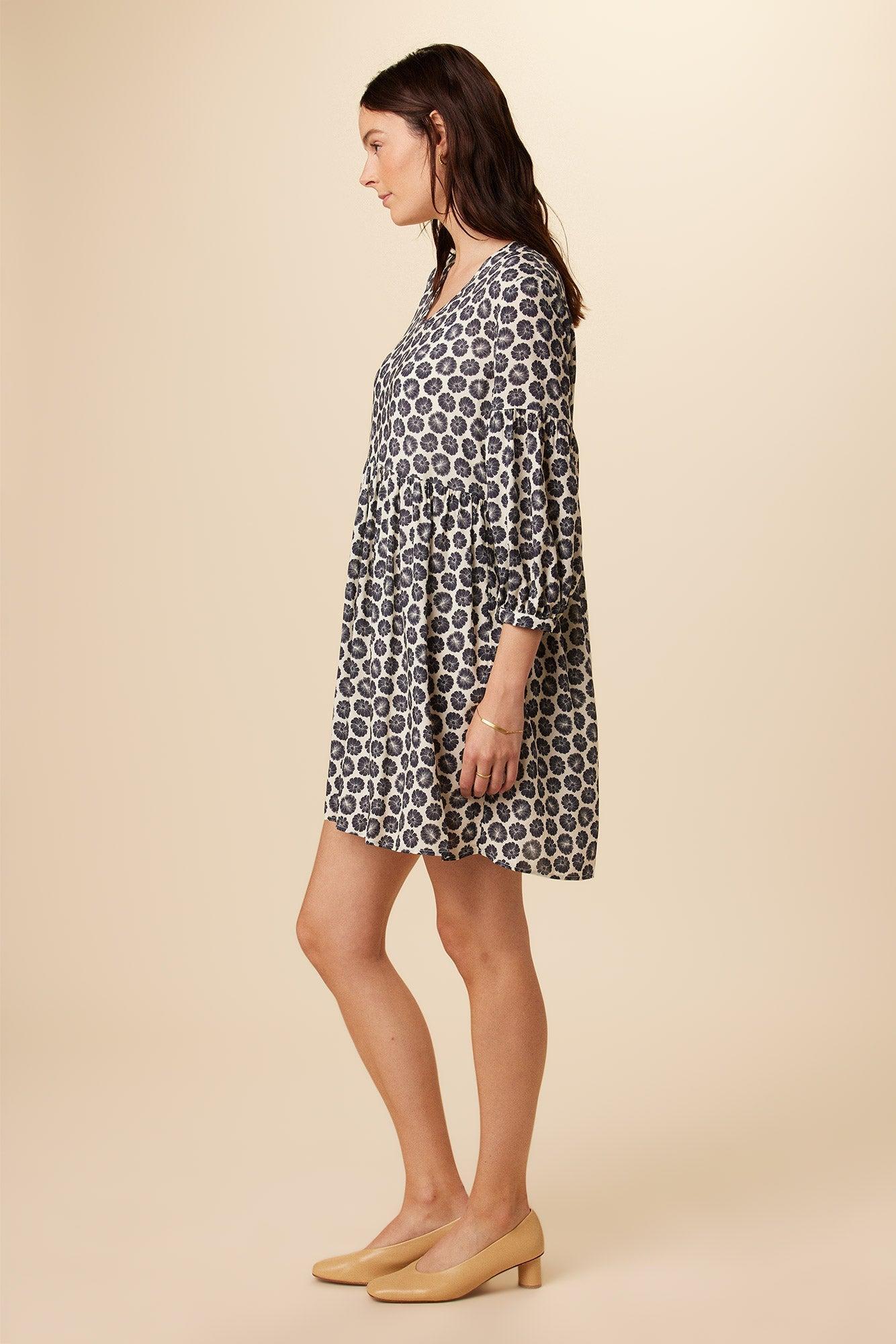Shailene Ecovero Dress - Calico Navy - ReAmour Product Image