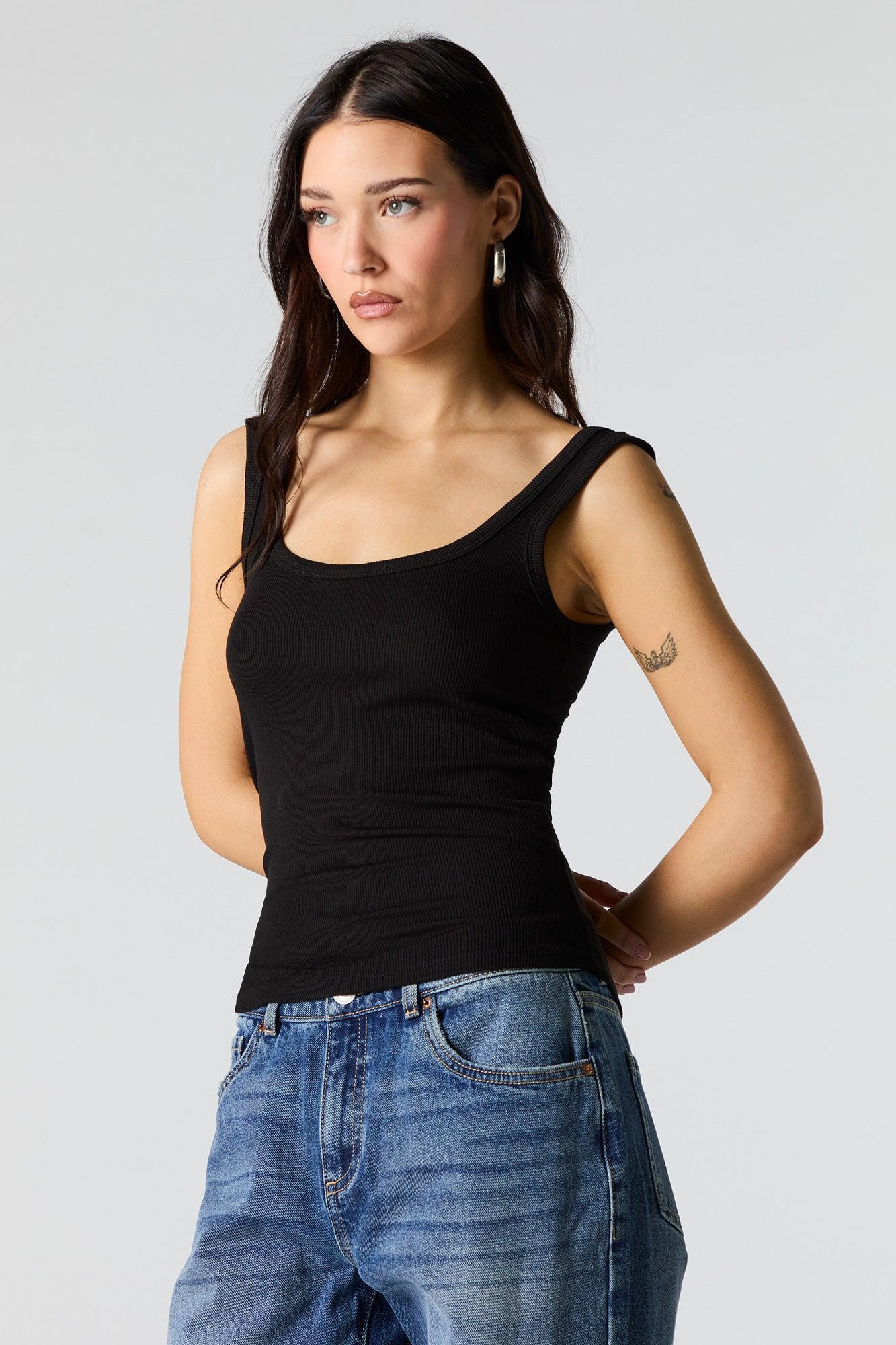 Ribbed Scoop Neck Tank Female Product Image