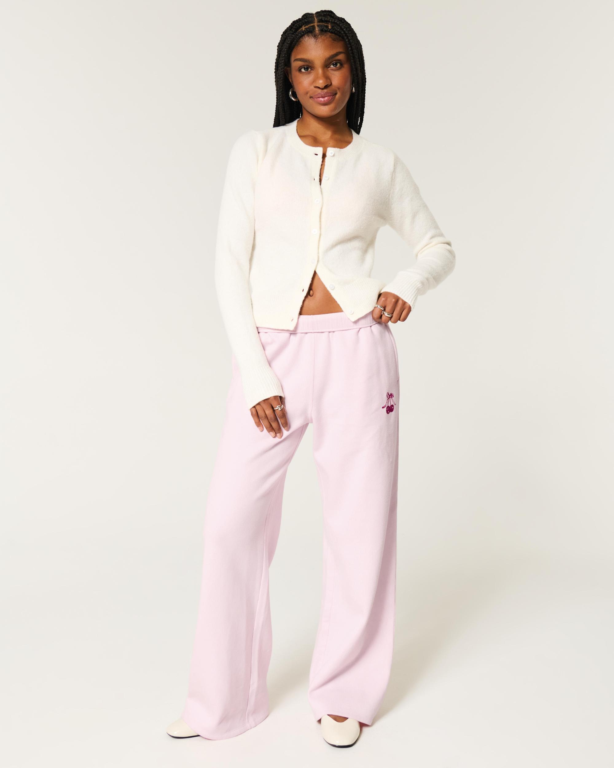 Heart Graphic Wide-Leg Sweatpants Product Image