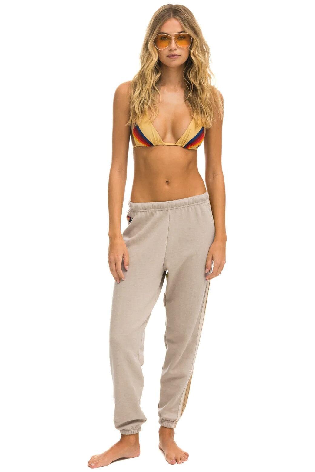 5 STRIPE SWEATPANTS - SAND // TAN Female Product Image