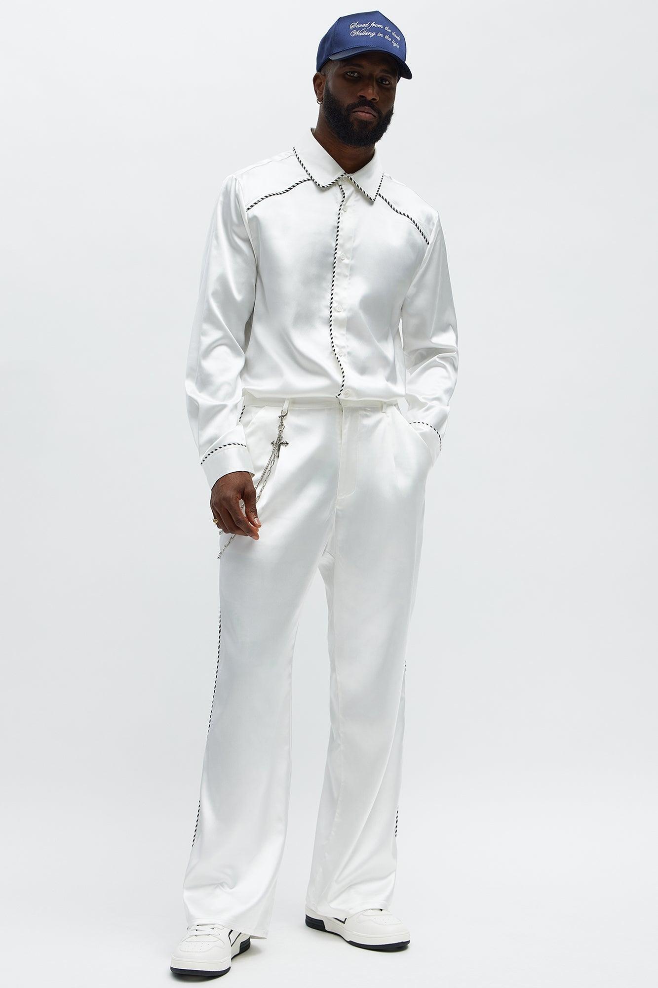Relaxed Luxe Track Trousers - White Product Image