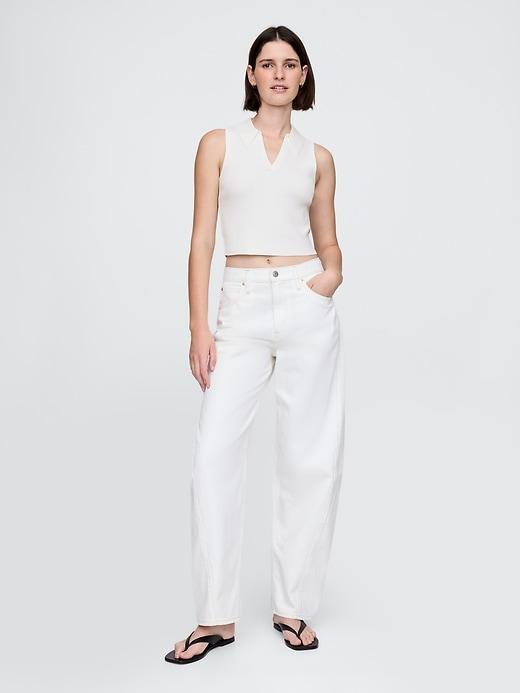Cropped Rib Sweater Tank Product Image