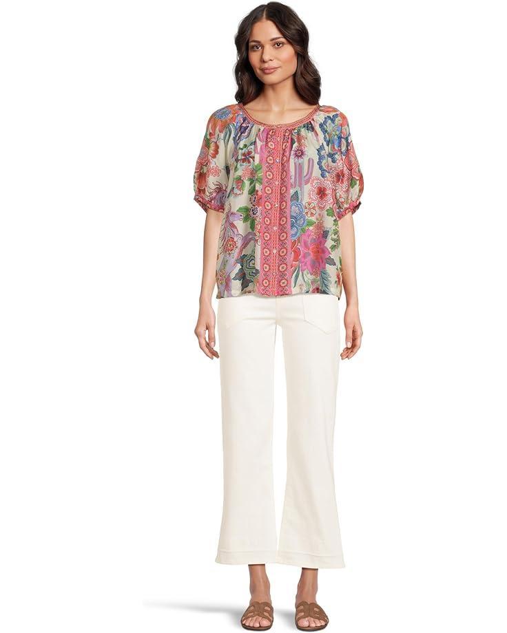 The Janie Favorite Flutter Sleeve Henley Tee Product Image