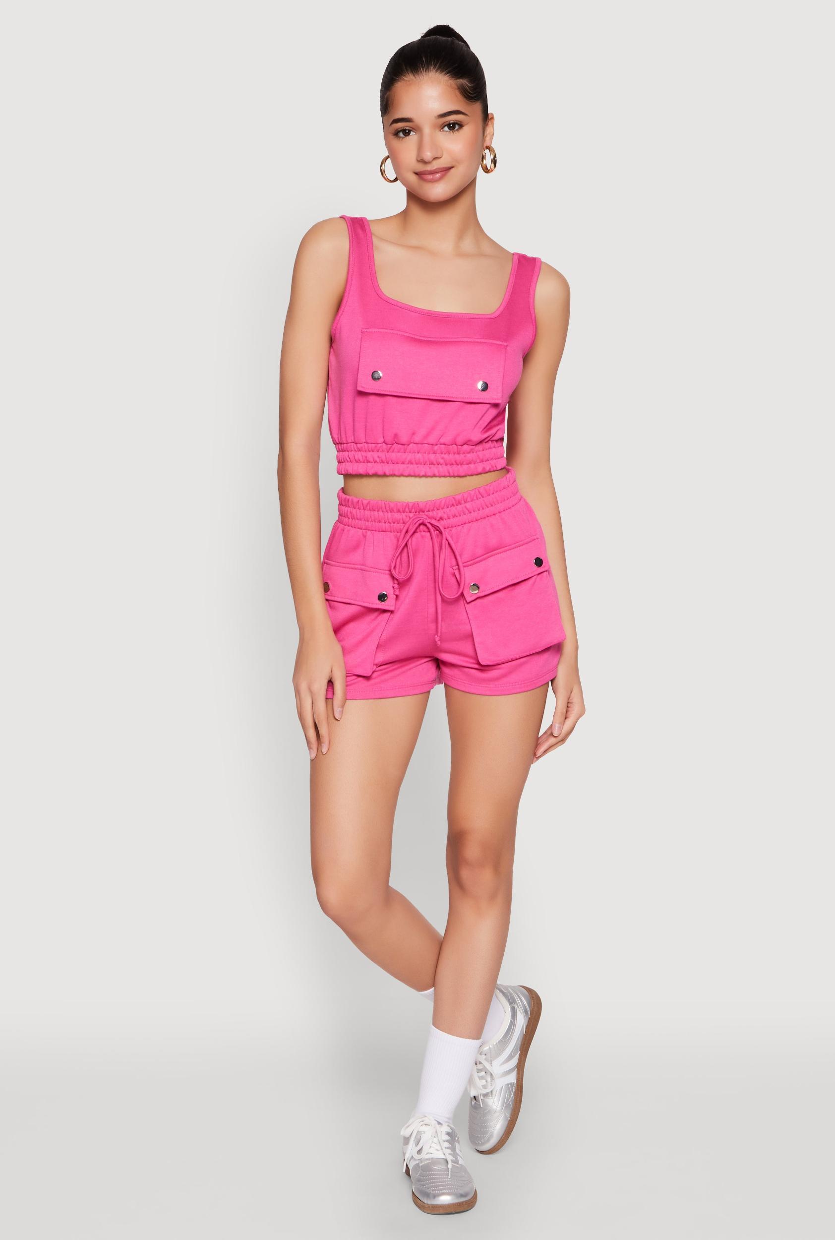Womens High Waist Cargo Pocket Sweatshorts Product Image