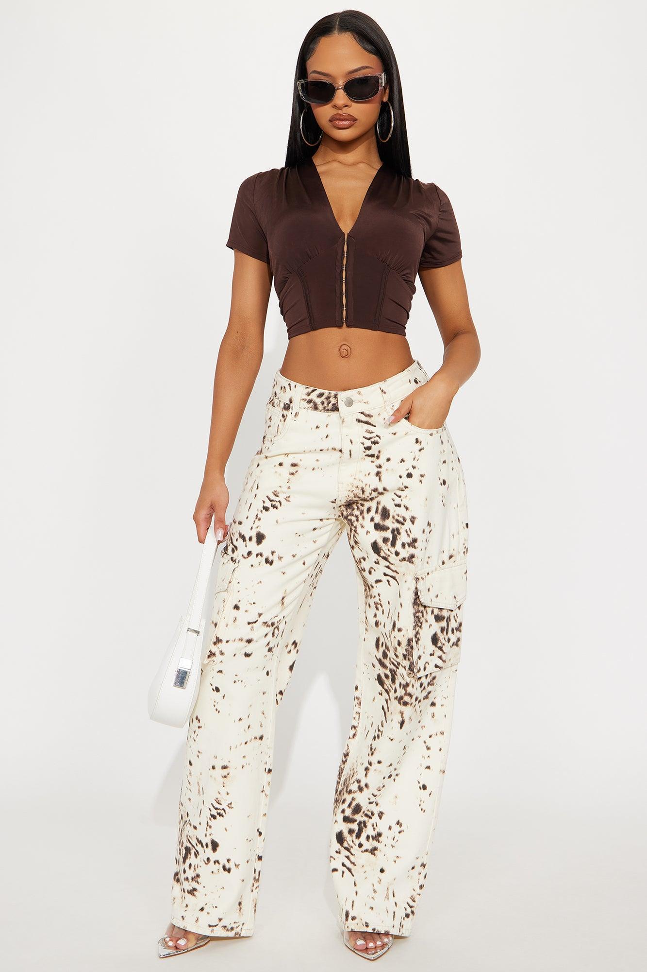 Taya Corset Top - Brown Product Image