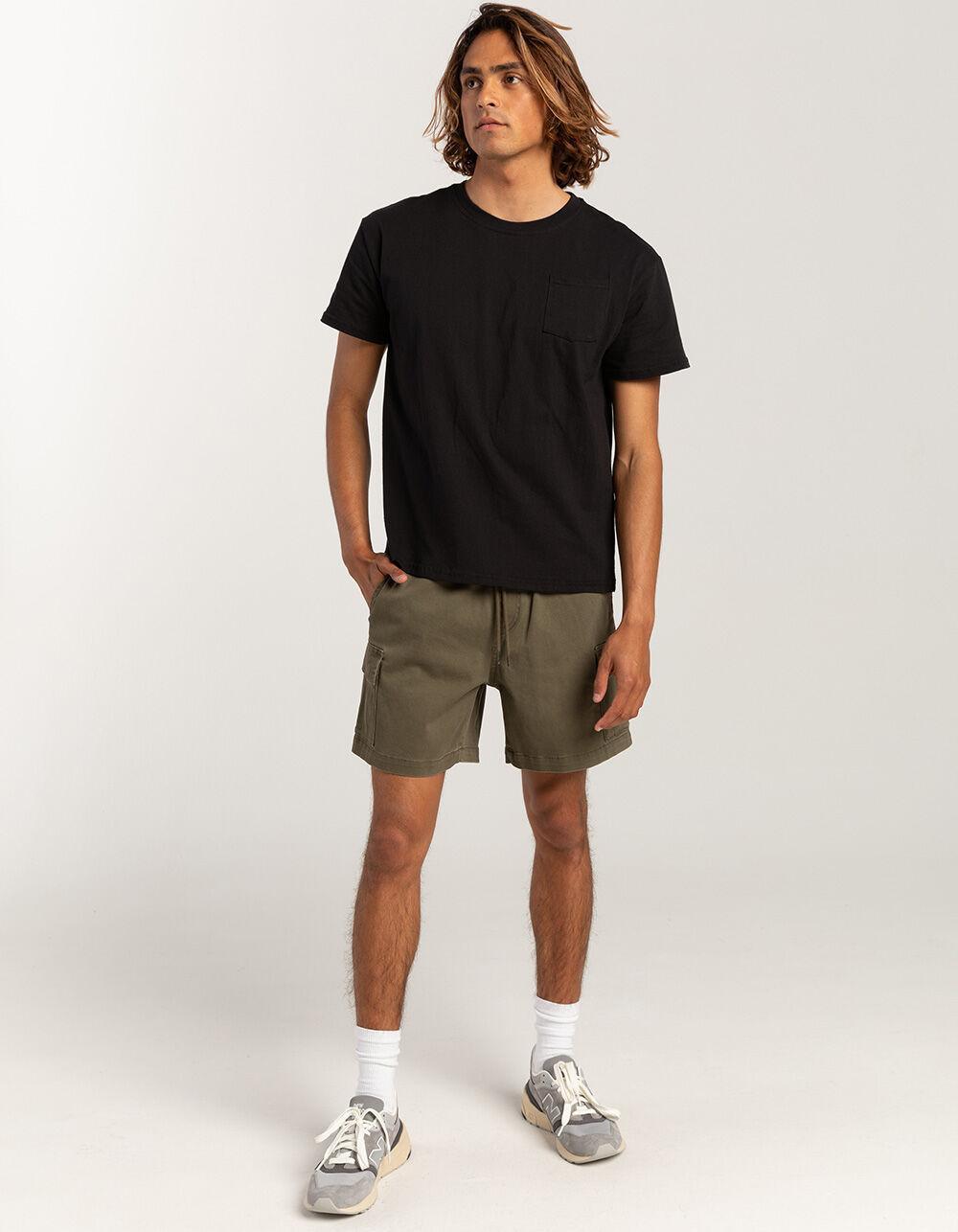 RSQ Mens Cargo Twill Pull On Shorts - BLACK Product Image