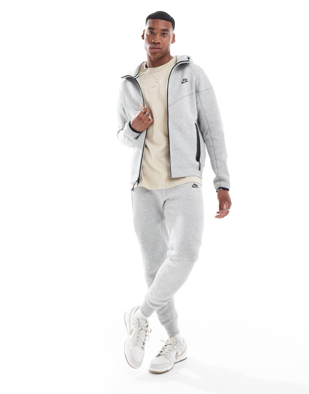 Nike Tech Fleece full zip hoodie in gray Product Image