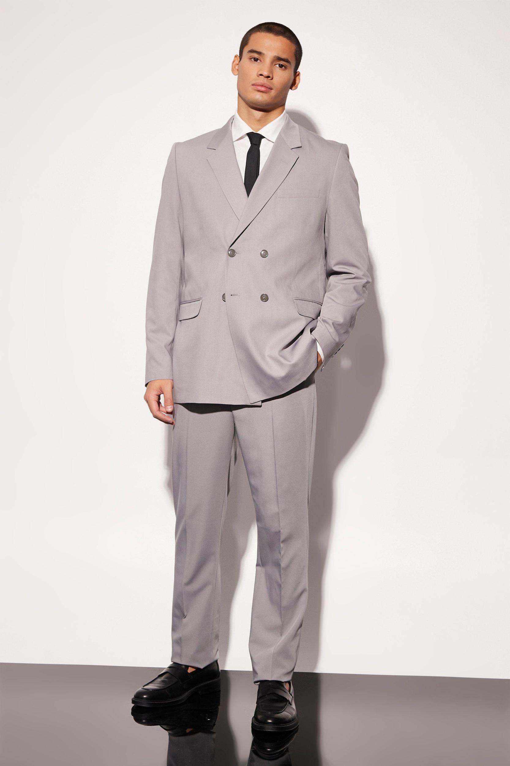 Relaxed Fit Double Breasted Suit Jacket | boohooMAN USA Product Image