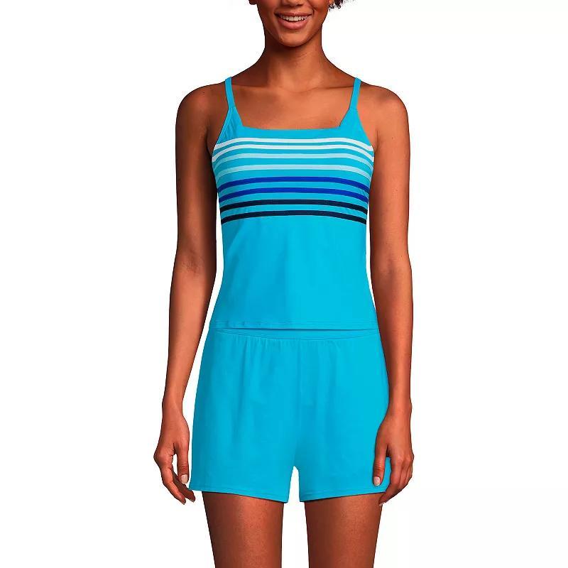 Women's Lands' End Chlorine Resistant Squareneck Tankini Swimsuit Top, Size: Small, Black Product Image