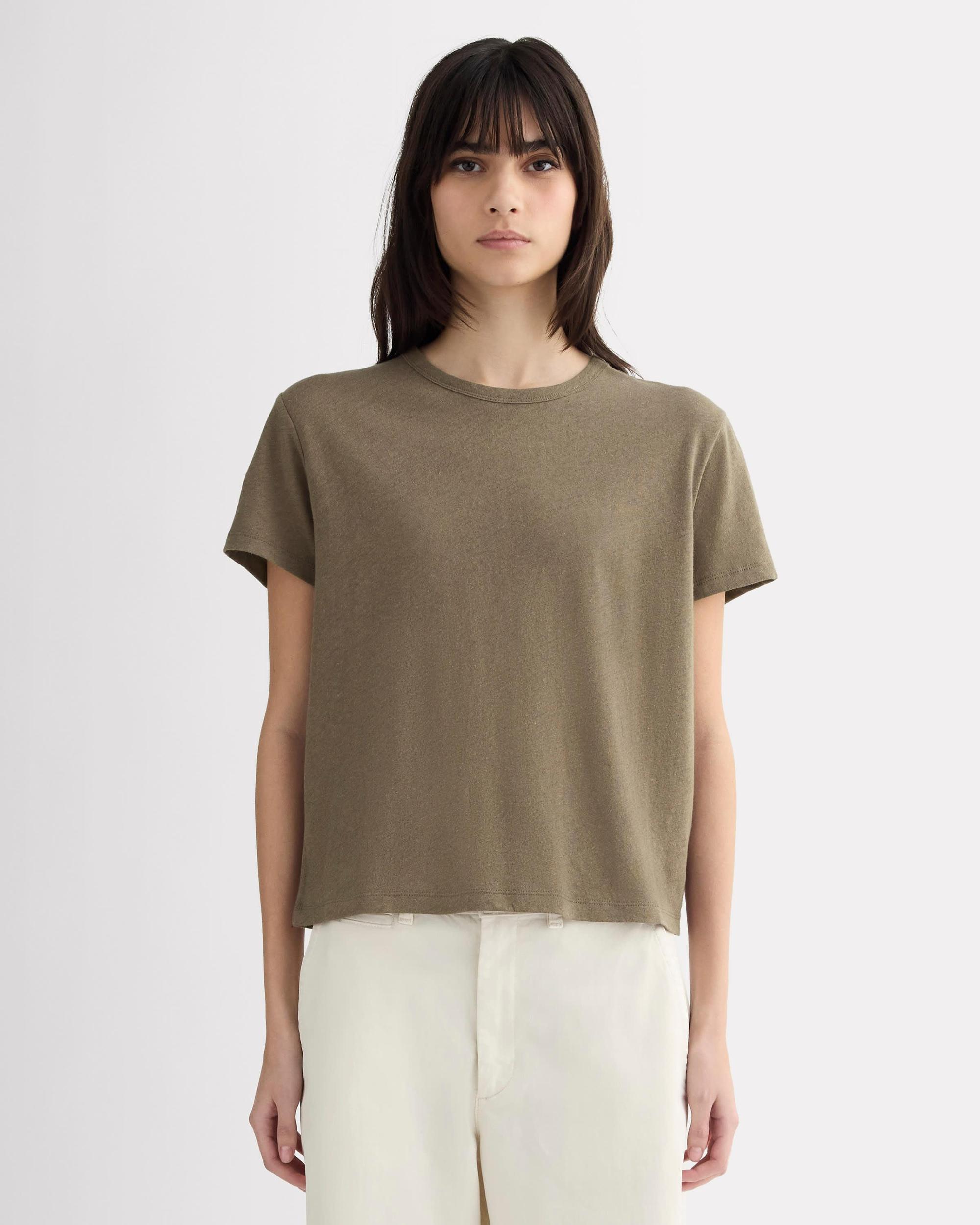 The Box-Cut Tee in Cotton Linen Product Image