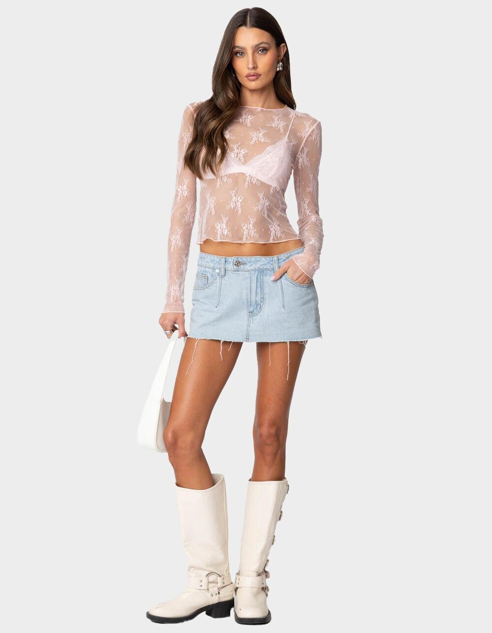 EDIKTED Lise Sheer Lace Top Product Image