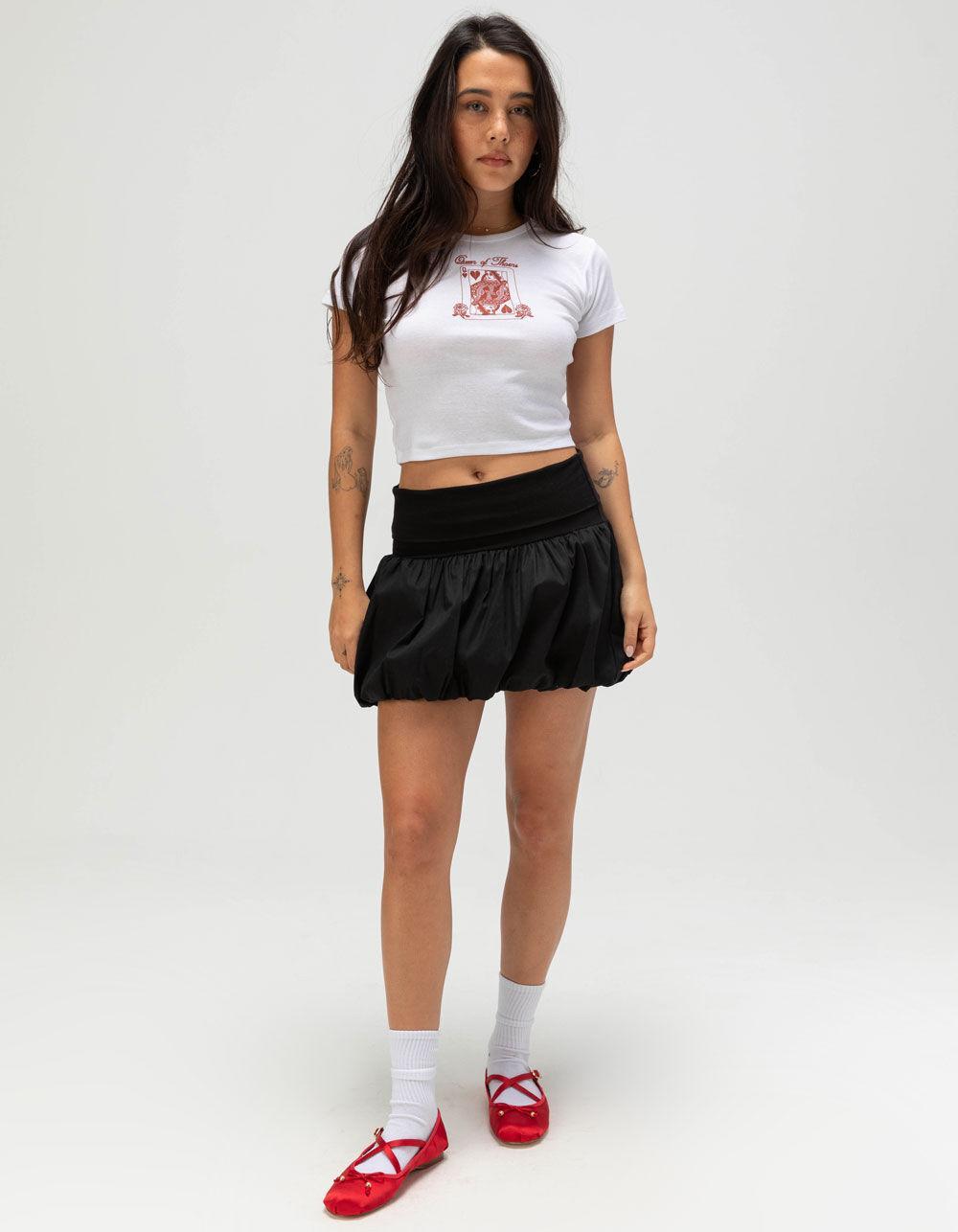 FULL TILT Queen of Thorns Womens Baby Tee - WHITE Product Image