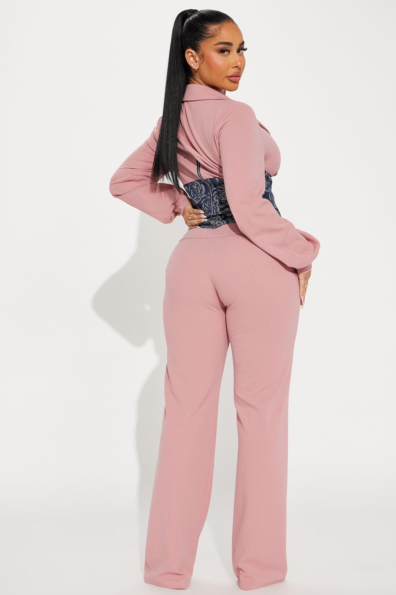 Fiona Blazer Pant Set - Mauve Product Image