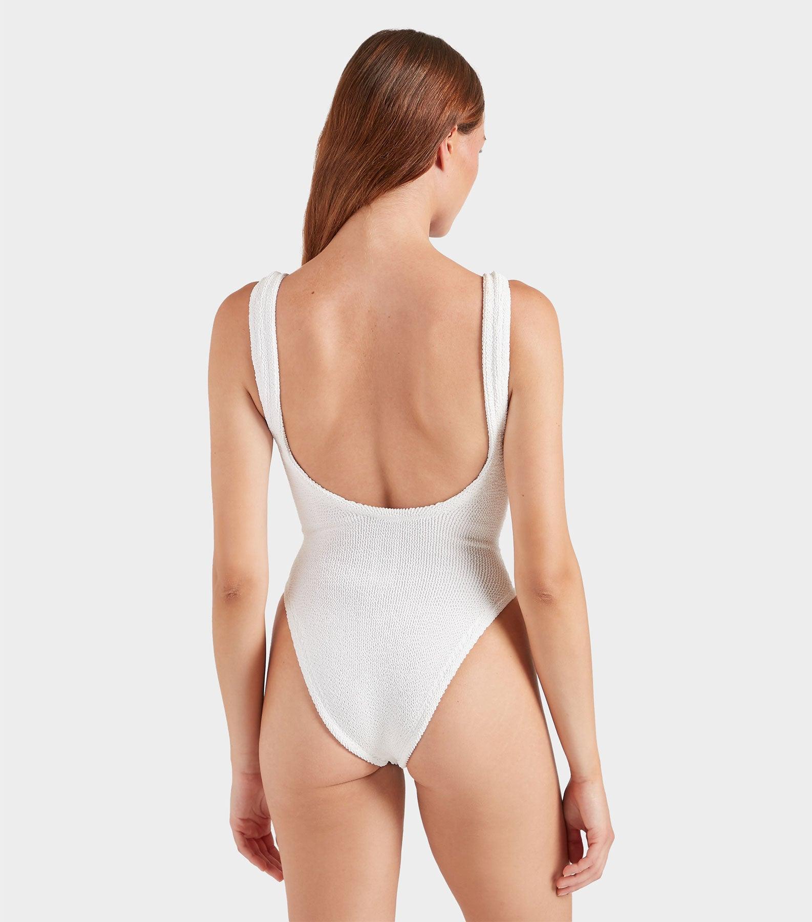Domino Swim With Pearly Hoops - White Product Image