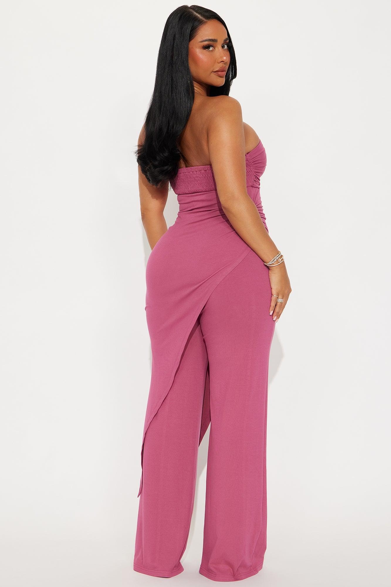 Dreaming Of You Draped Jumpsuit - Raspberry Product Image
