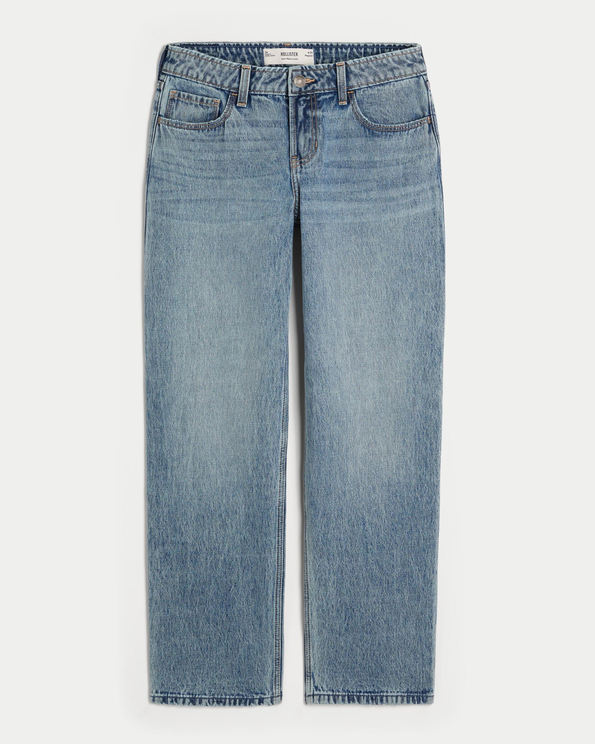 Low-Rise Medium Wash Loose Jeans Product Image