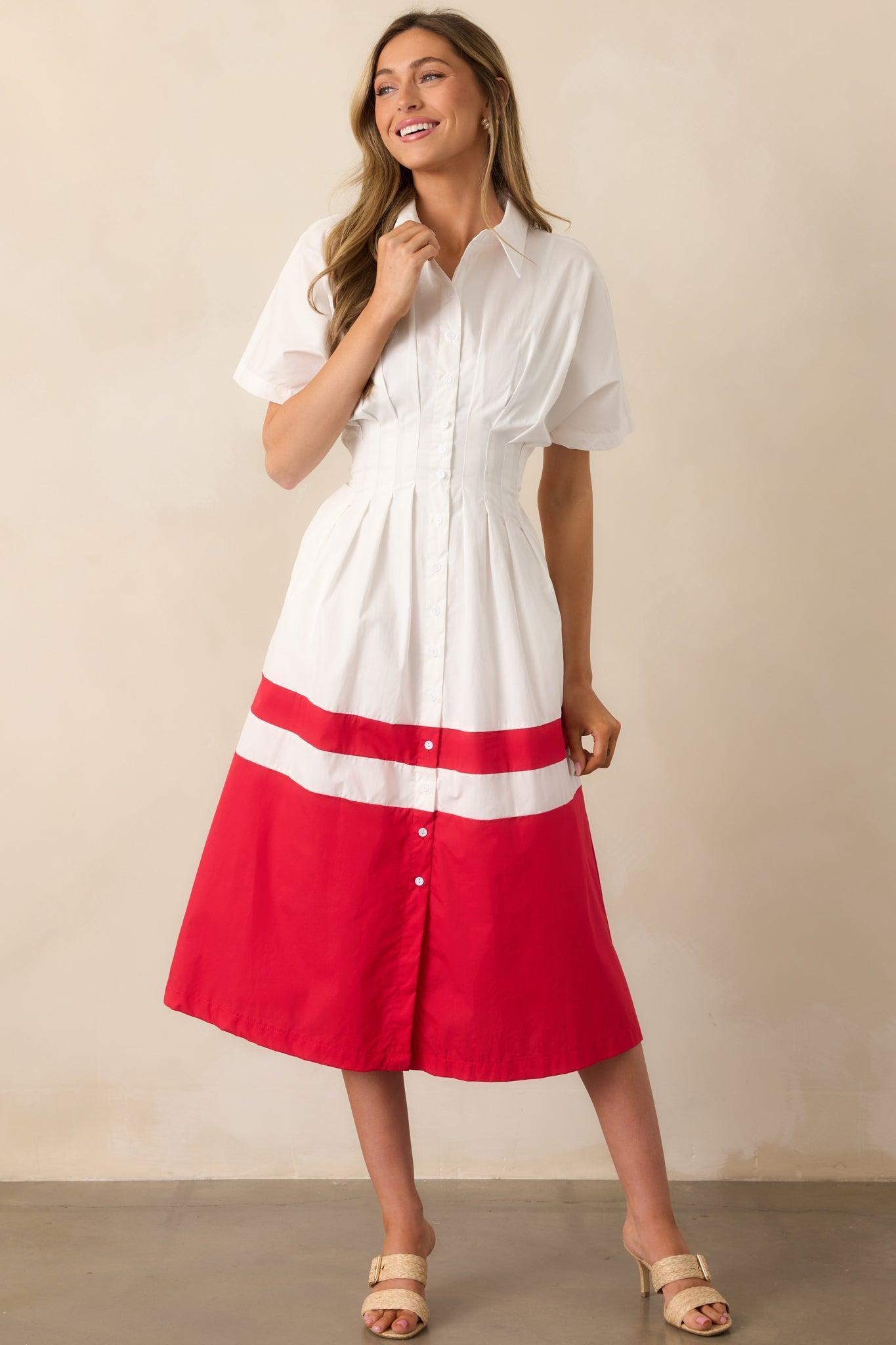 The Diner Downtown Ivory Cotton Maxi Shirt Dress Product Image