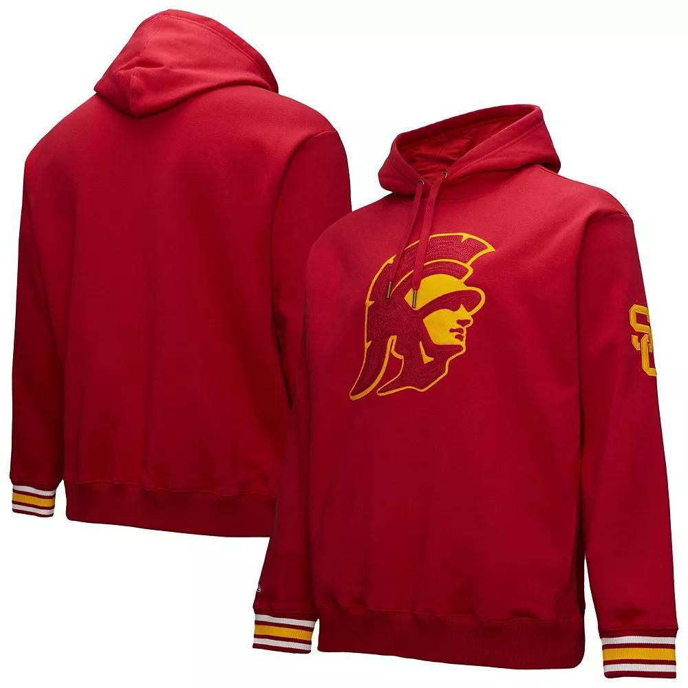 Men's Mitchell & Ness Cardinal USC Trojans Chainstich Fleece Pullover Hoodie, Size: 2XL, Red Product Image