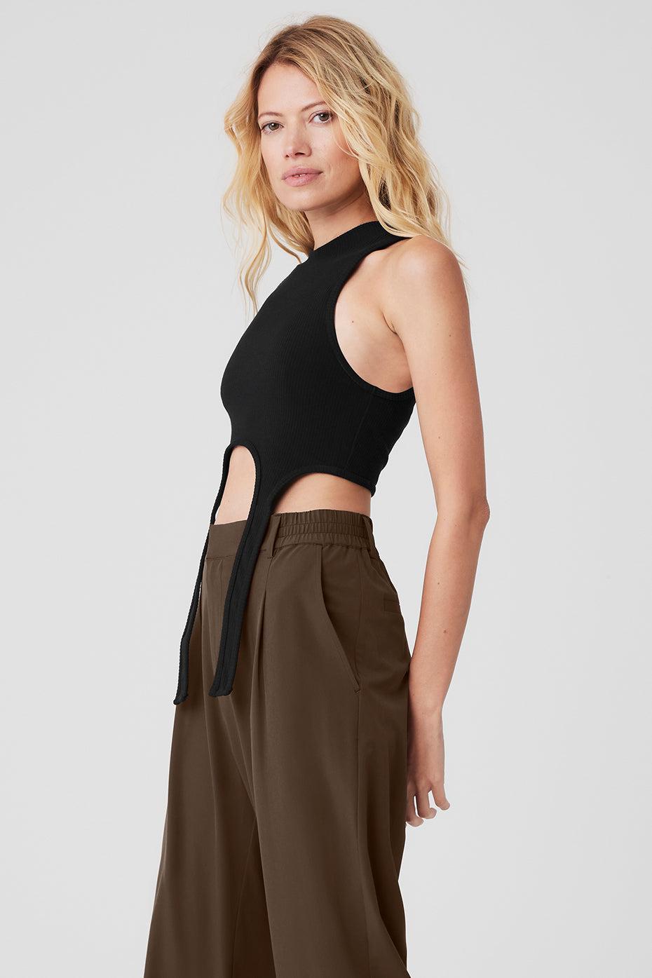 Wellness Rib Flaunt Tank - Black Product Image