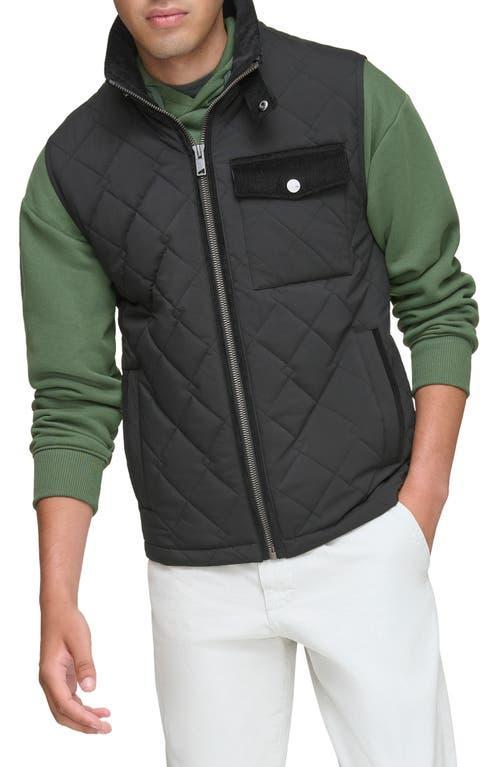 Andrew Marc Barnet Quilted Corduroy Trimmed Water Resistant Vest Product Image