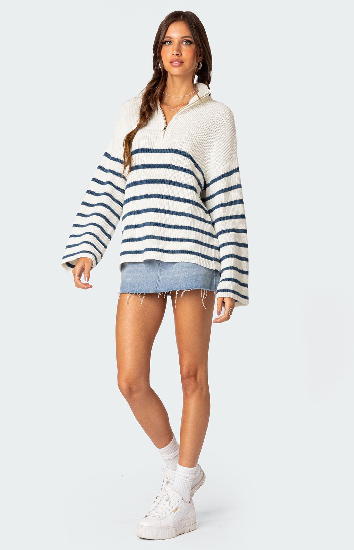 Edikted Women's Oversized Quarter Zip Sweater Product Image
