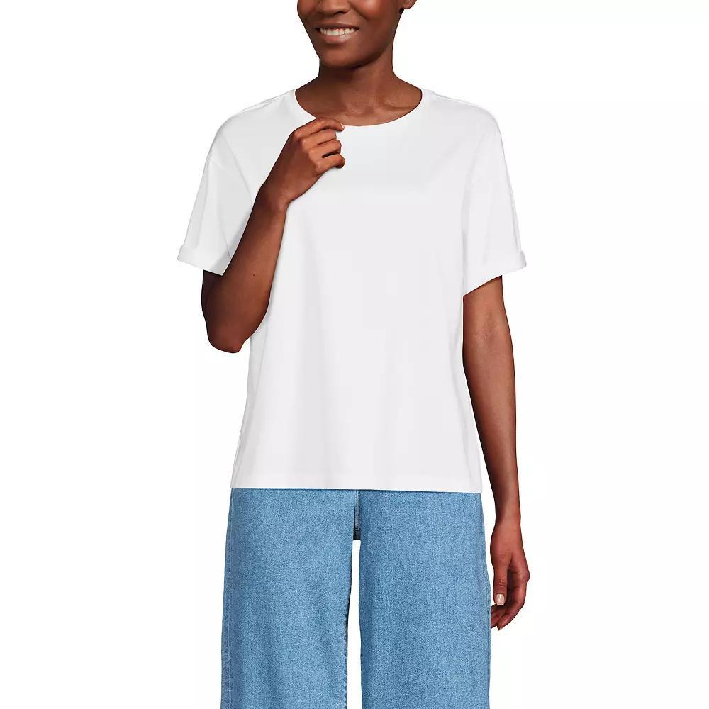 Women's Lands' End Oversized Short Sleeve T-Shirt, Size: XS, White Product Image