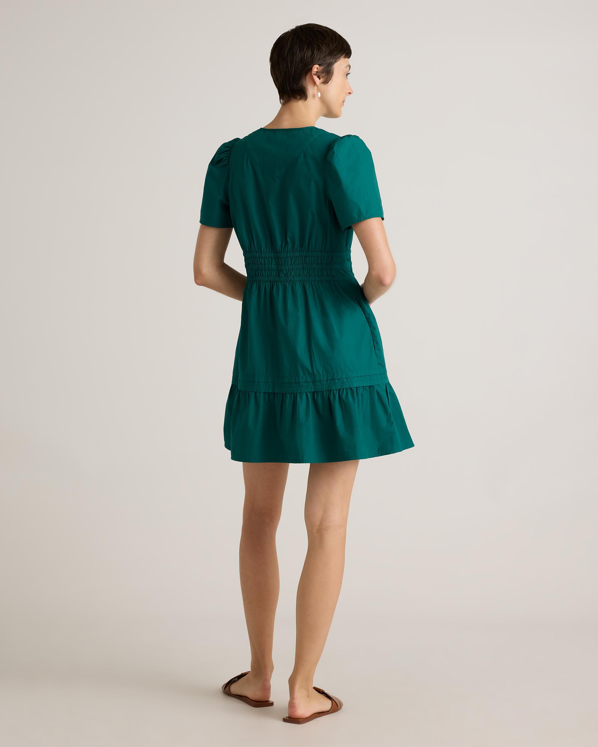 Quince | Women's Poplin Tiered Mini Dress Size XL, Organic Cotton Product Image