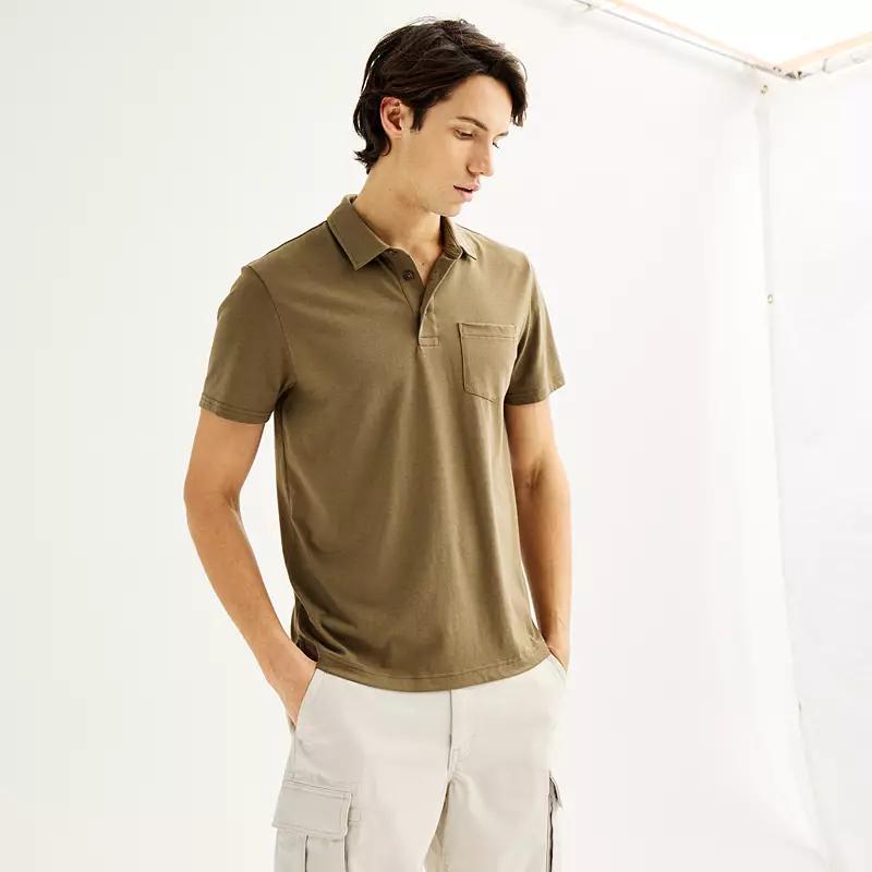 Men's Sonoma Goods For Life® Supersoft Short Sleeve Polo, Size: XS, Green Product Image