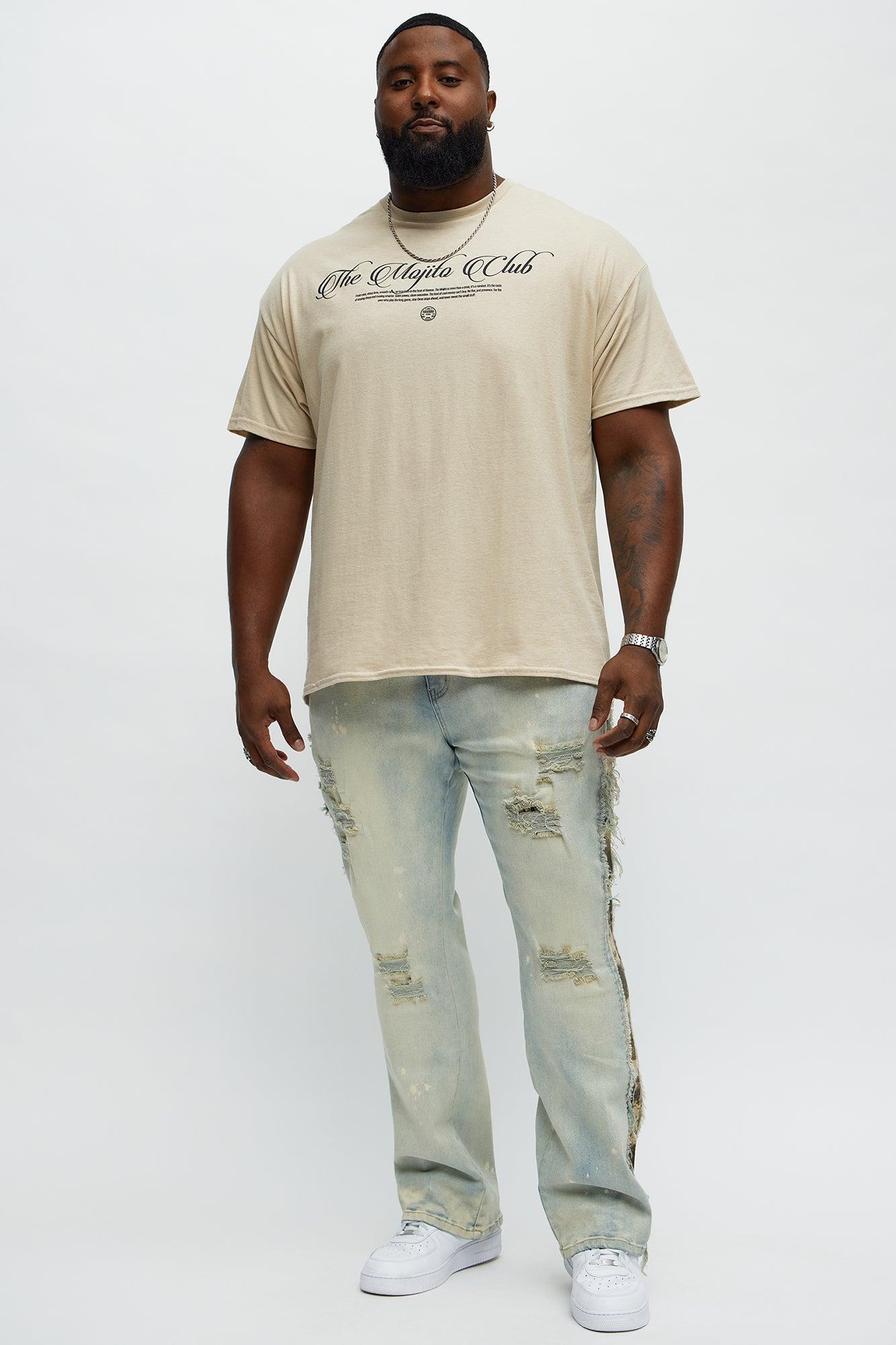 Cover Me Camo Ripped Stacked Skinny Flare Jeans - Light Wash Male Product Image