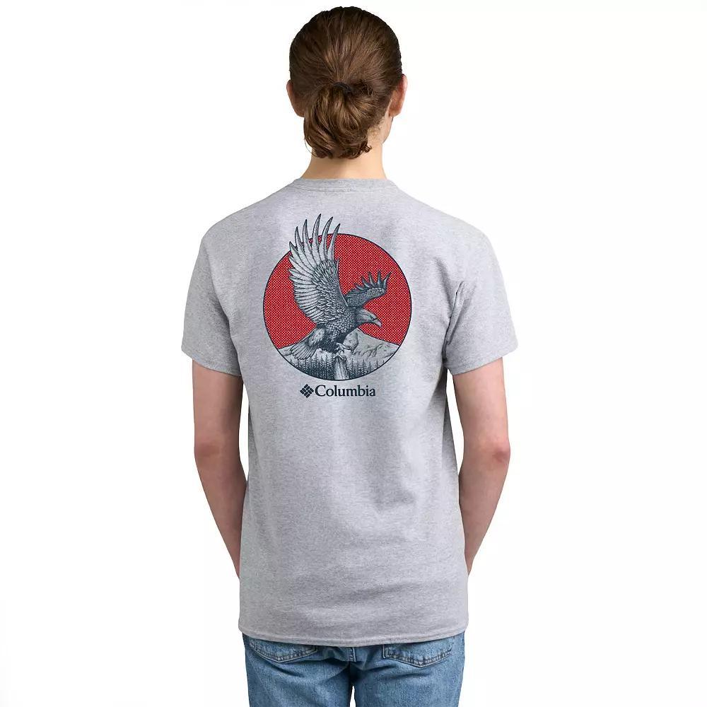 Men's Columbia Americana Adventure Print Short Sleeve Graphic Tee, Size: Small, Grey Gray Eagle Product Image