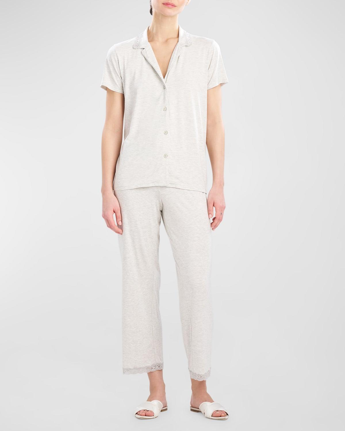 Feathers Essentials Lace-Trim Jersey Pajama Set Product Image