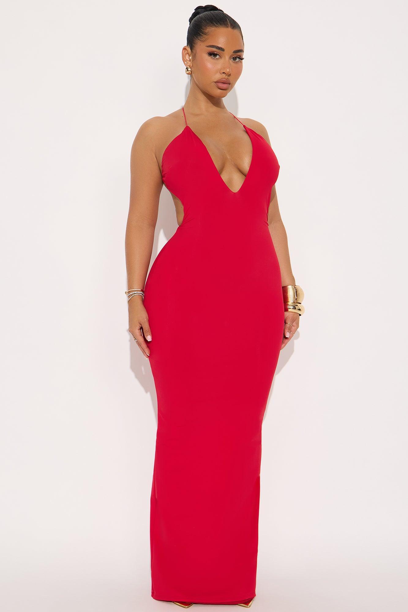 Katrina Cut Out Maxi Dress - Red Product Image