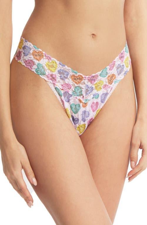 Printed Original-Rise Signature Lace Thong Product Image