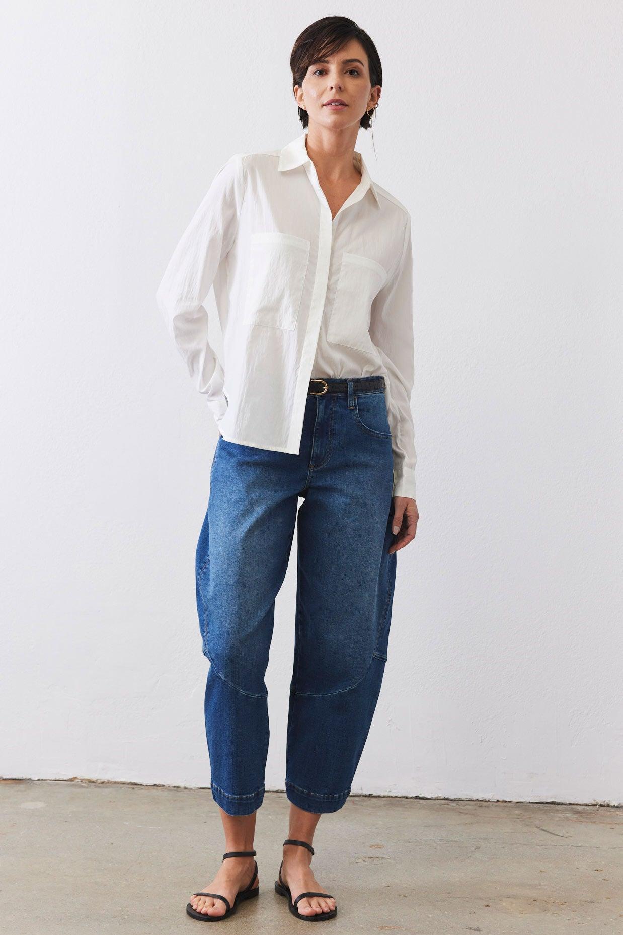 The Petite Denim Wide-ish Pants Product Image