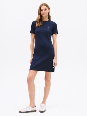 Slim Fit Solid Short-Sleeve Dress Product Image