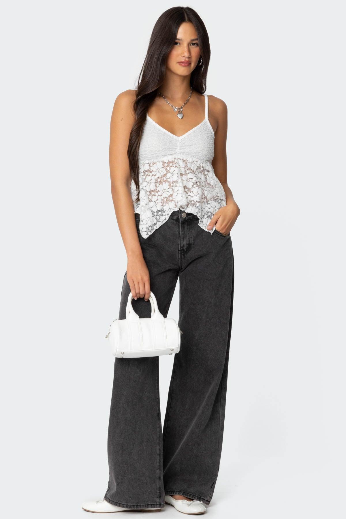 Orchid Sheer Lace Top Product Image