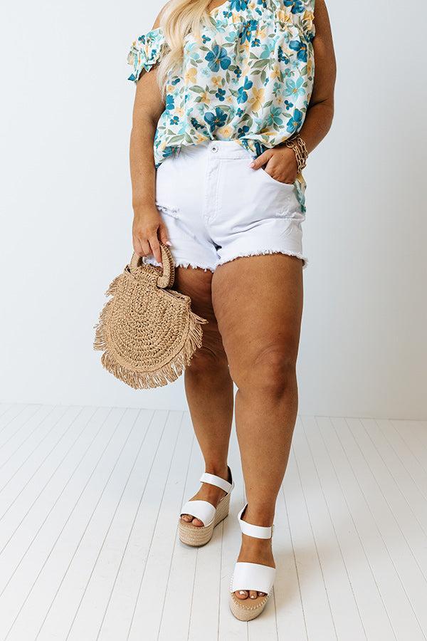 The Turnbow High Waist Distressed Shorts Curves Product Image
