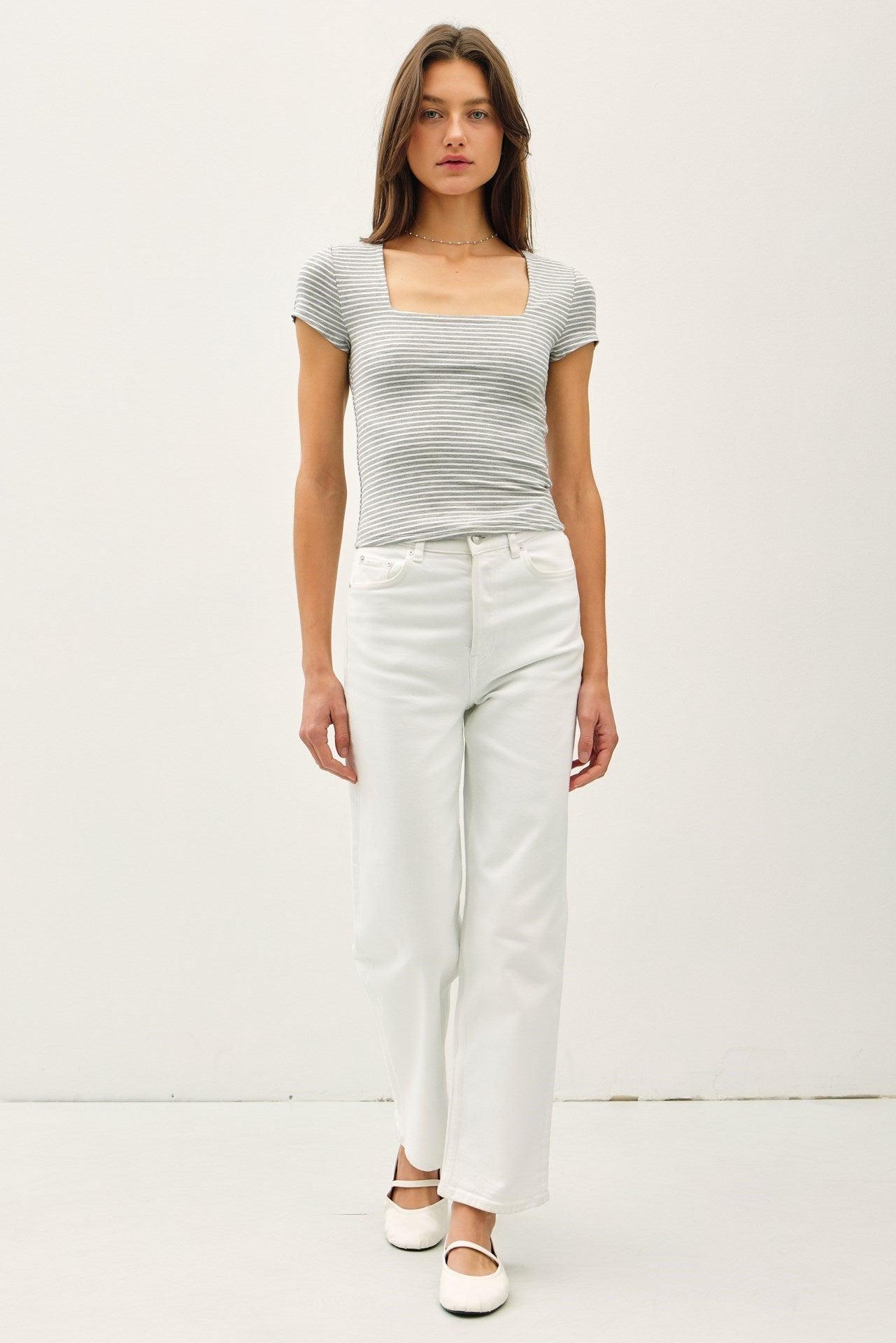 UB BASICS: SWEETEST SOUL STRIPED TOP Product Image