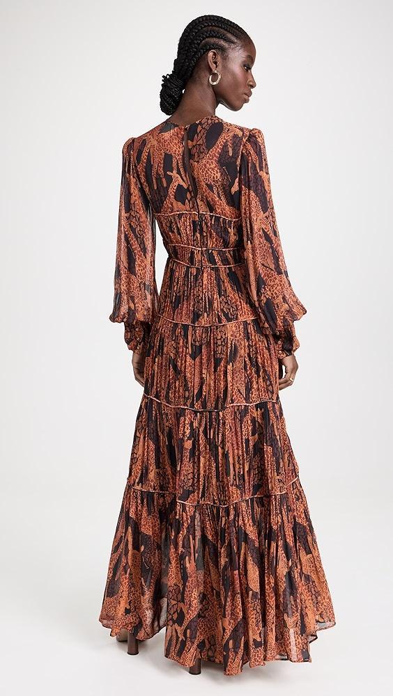 FARM Rio Giraffes Black Puff Sleeve Maxi Dress | Shopbop Product Image