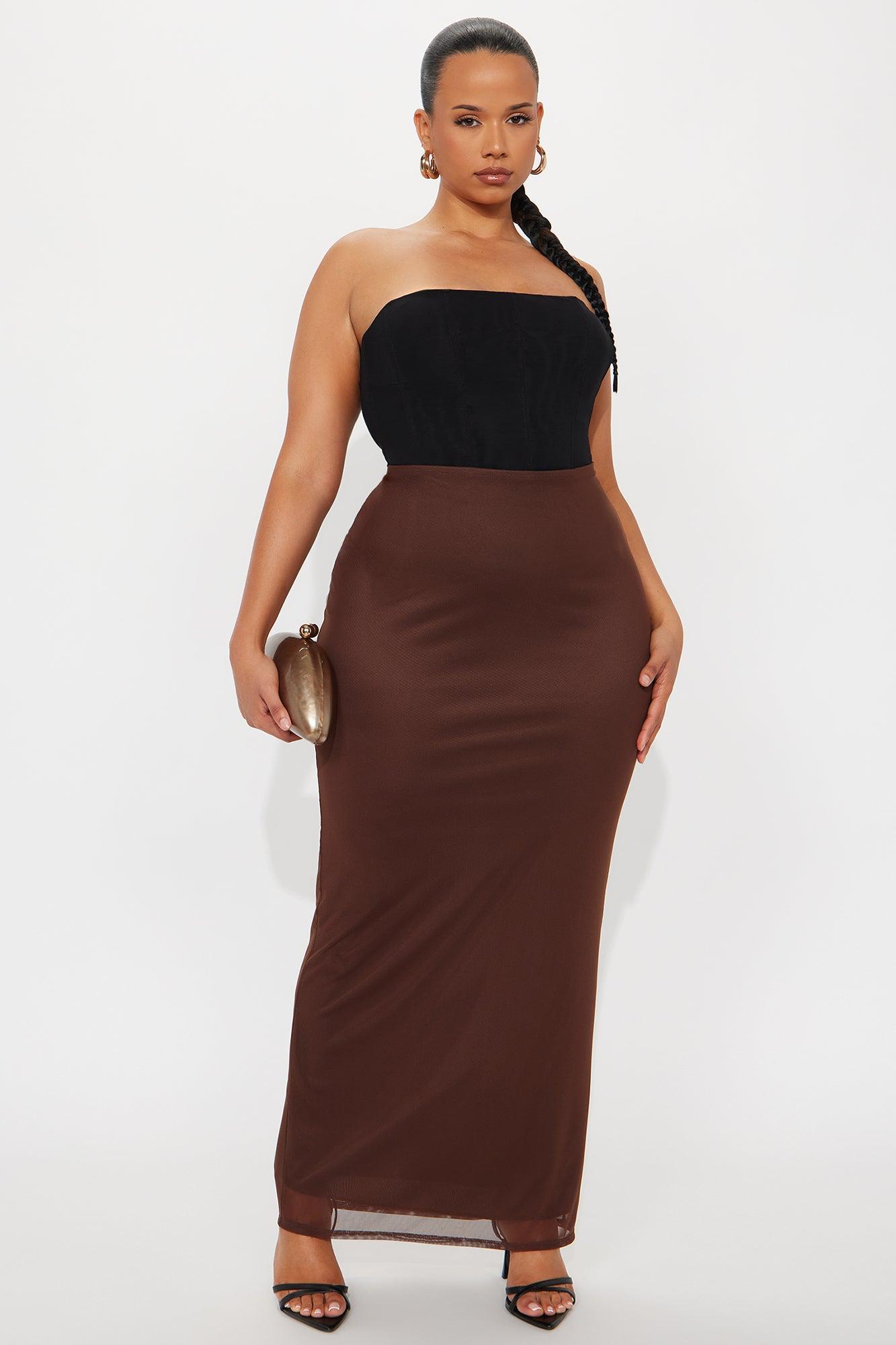 Emmeline Mesh Maxi Skirt - Chocolate Product Image