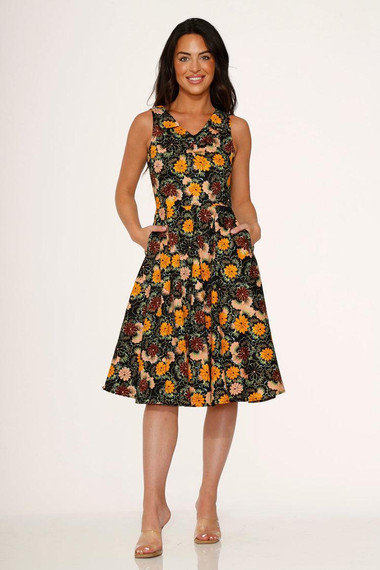 Yellow Floral Swing Dress Product Image