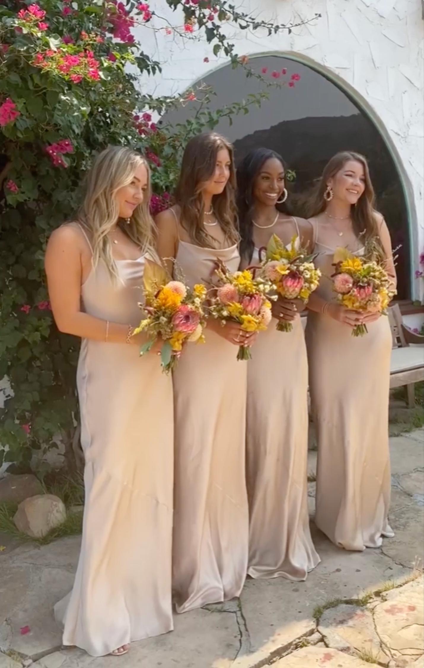 Tuscany Maxi Slip Dress ~ Champagne Luxe Satin Product Image
