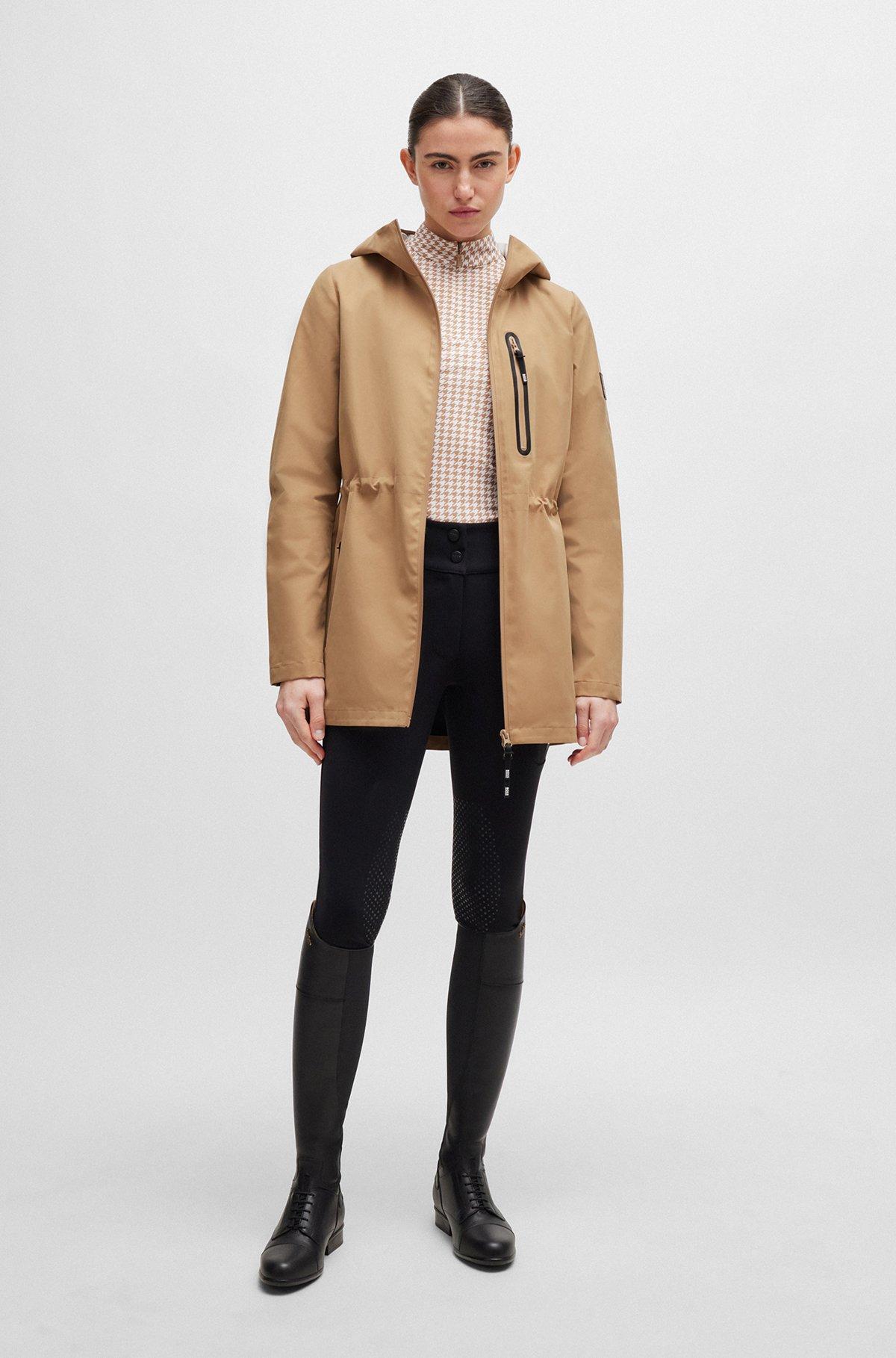BOSS - Equestrian hardshell parka jacket with water-repellent finish - Beige Product Image