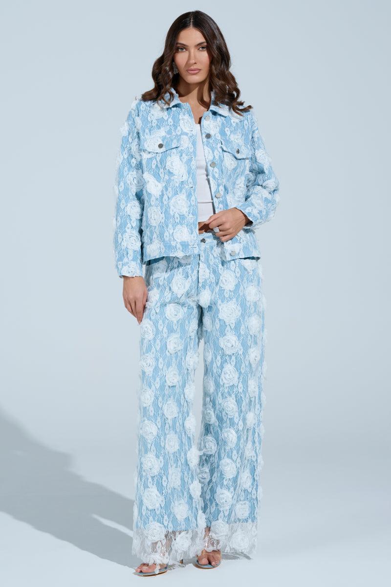 FOLLOW MY LEAD APPLIQUE DENIM JACKET Product Image